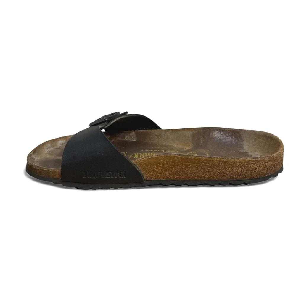 Birkenstock Madrid Sandals Womens EU 38 US 7 7.5 Narrow Black Birko‎ Flor